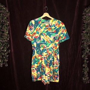 Vintage Colorful Tropical Romper
